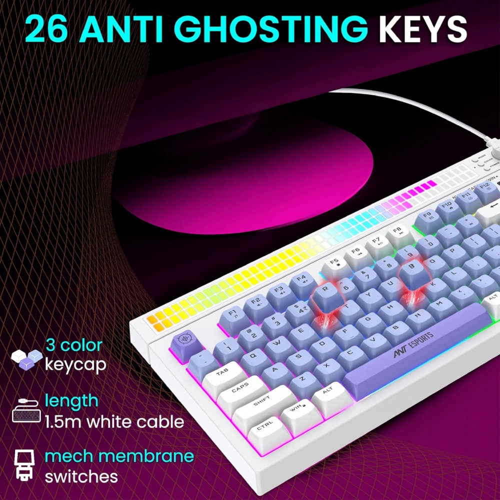 Ant Esports Gaming Keyboard USB MK1900 RGB view 4